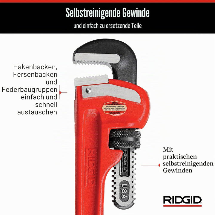 RIDGID 31020 Modell 14" gerade Rohrzange für schwere Beanspruchung, 14" Sanitär-Schraubenschlüssel 1