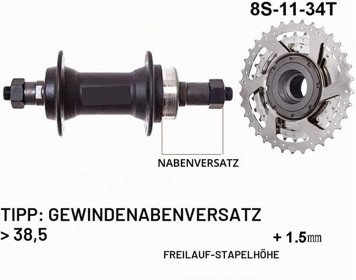 DRIFT MANIAC 8 Gang Freilauf 11-34 11-32 13-28 13-32 Epoch E-Bike Ritzel 8spd 8S-11-34, 8S-11-34