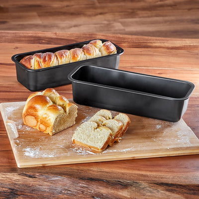 Grizzly Brotbackform, 2x Brotform 30 x 11,5 cm, sauerteigbeständig, antihaft, Backform für Brot und