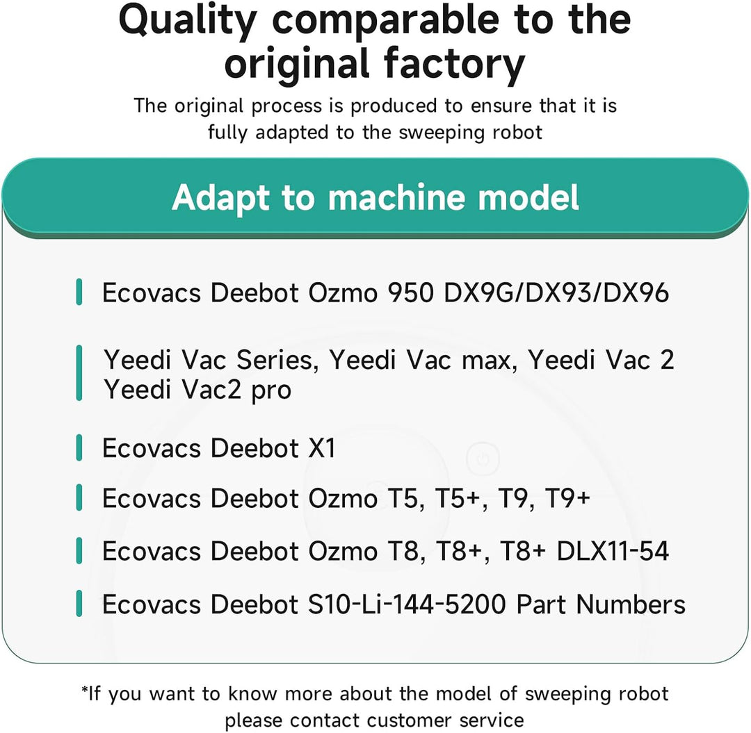 14.4V 6500mAh Ersatz Akku Kompatibel mit Yeedi Vac 2 pro,Vac 2,Yeedi Vac/Vac max,für Ecovacs Deebot