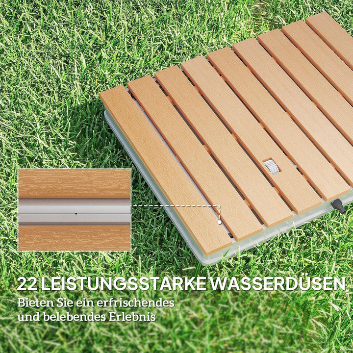 Outsunny Bodendusche Gartendusche mit einstellbar Fussrad Aluminium Aussendusche bis 4 m Fontänenhöh