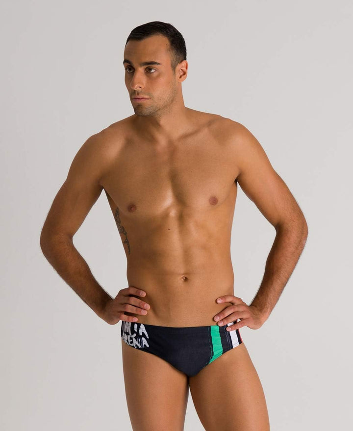 ARENA Herren Spraypaint MaxLife Brief Swimsuit Badeanzug 40 Italienische Flagge, 40 Italienische Fla