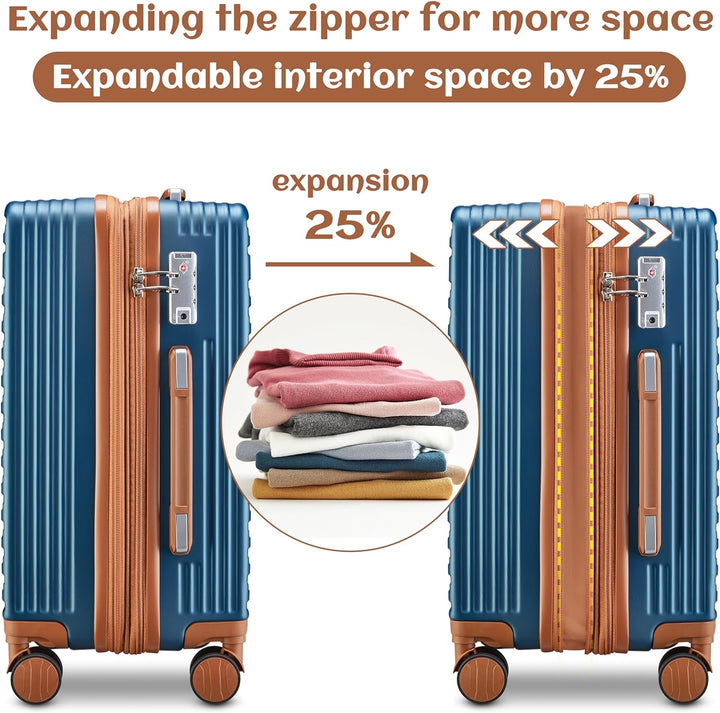 Joyway Hartschalen Koffer Set 3 Stück,Handgepäck Reisekoffer 4 Rollen Leicht, Rollkoffer mit Trolley