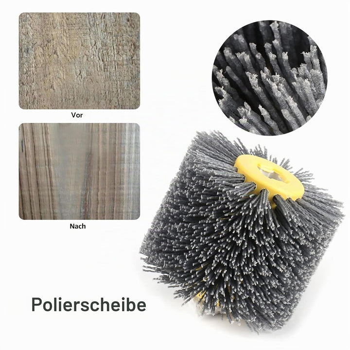 Far Tools Schleifwalze Holz, Fartools Bürste 120, Satinierwalze, Polierscheibe für Drahtziehen, Poli