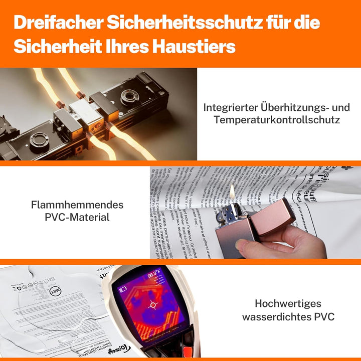 Toozey Outdoor Heizdecke Haustier mit Wasserdicht Abdeckung und Kaubeständigem Kabel, Automatische T