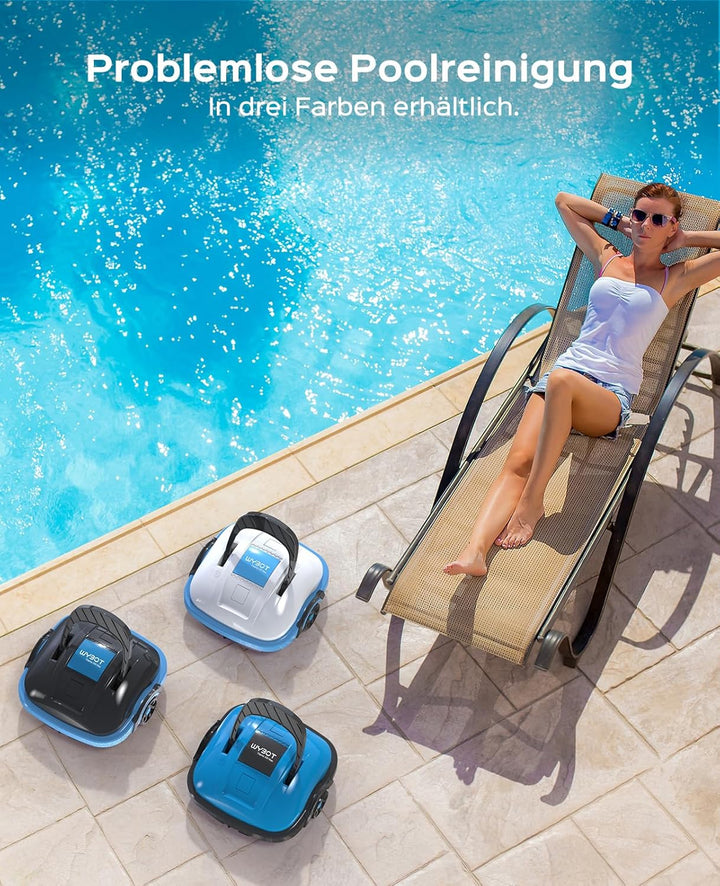 WYBOT Osprey 200 Poolroboter Kabellos mit Akku,Poolsauger,50 Min. Laufzeit,Automatisches Parken,Dopp