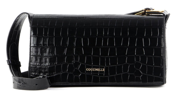 Coccinelle Josephine Croco Shoulder Bag Noir