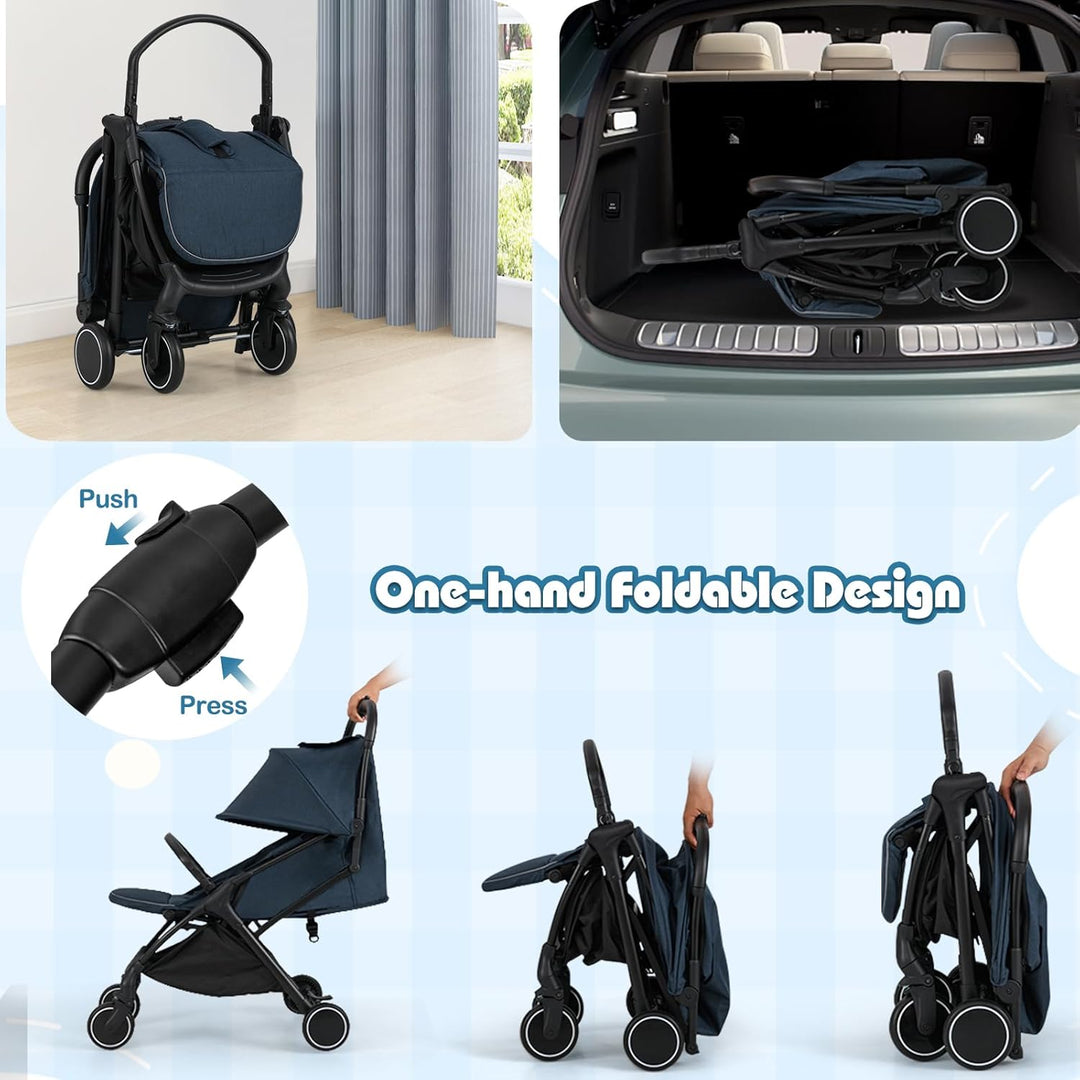 LIFEZEAL Klappbarer Kinderwagen, Kinderbuggy mit verstellbarer Rückenlehne, Buggy mit Schlaffunktion