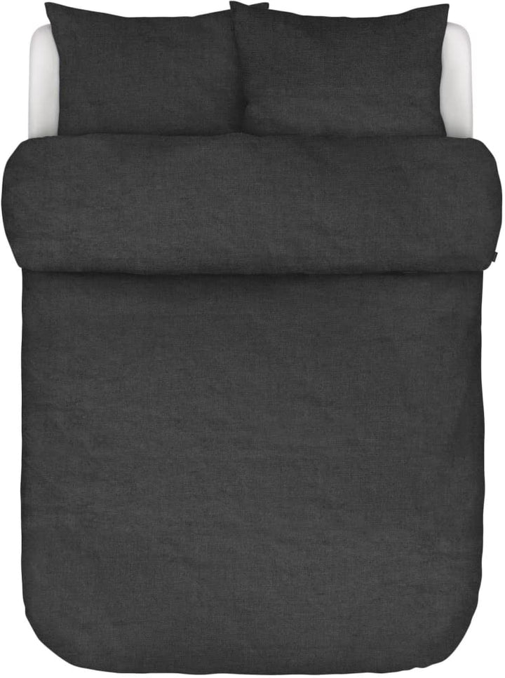 Marc O Polo Leinen Bettwäsche Valka Anthracite, 1 Bettbezug 135 x 200 cm + 1 Kissenbezug 80 x 80 cm