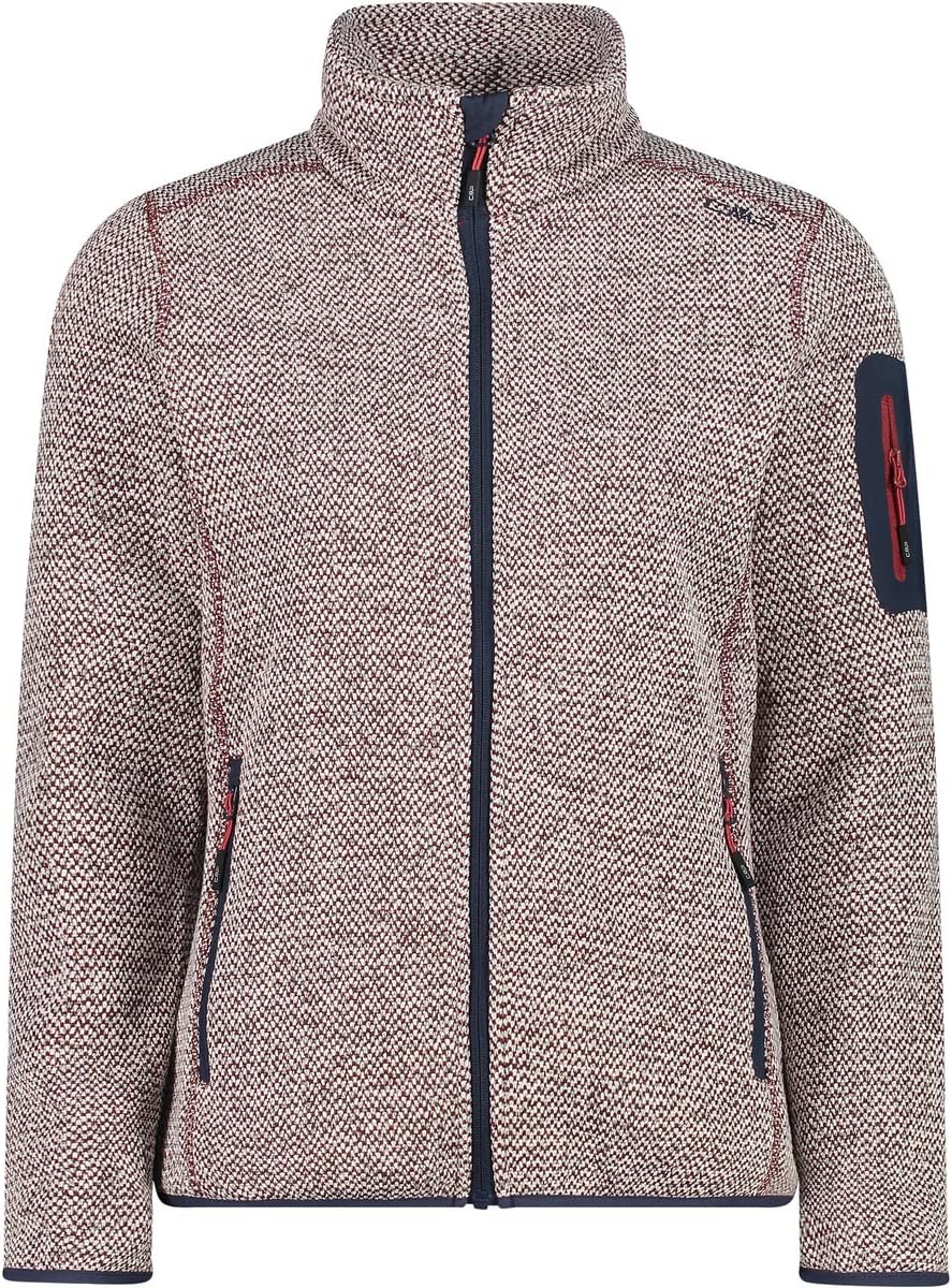 CMP Damen Fleecejacke Jacke 40 Rotwein-Weiss, 40 Rotwein-Weiss