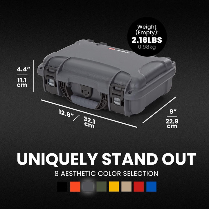 Nanuk 909 Wasserdichter Hartschalenkoffer Mit Plüschschaumeinlage - Graphit Grau (Graphite//Nature's