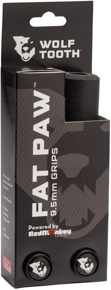Wolf Zahn Silikon Mountainbike Griffe: Fat Paw Schwarz, Schwarz