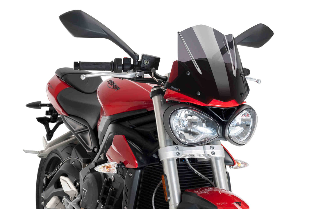 Puig Windschutzscheibe Naked New Generation Sport 9999F für Triumph Street Triple S 17'-19' Stark Ge