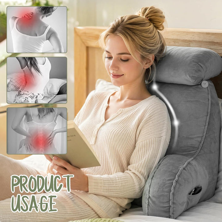 FARYODI Extra Grosses Lesekissen mit Abnehmbarer Hülle, Gefüllt mit Hohlfaser, Ergonomisches Rückens