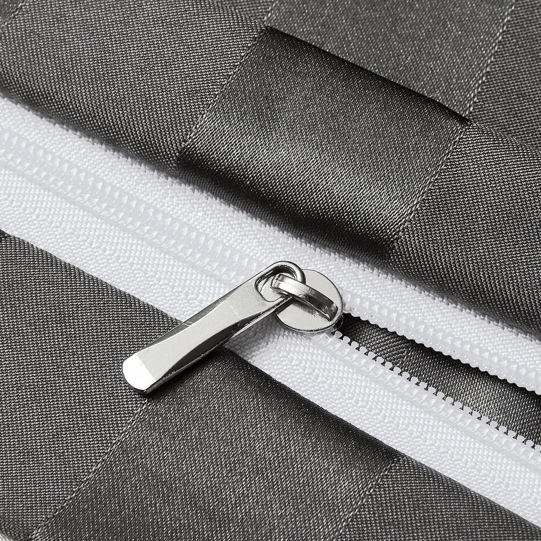 Damier Bettwäsche 200x200cm Satin Grau gestreift Bettwäsche Set 3-teilig hochwertiges Uni einfarbig