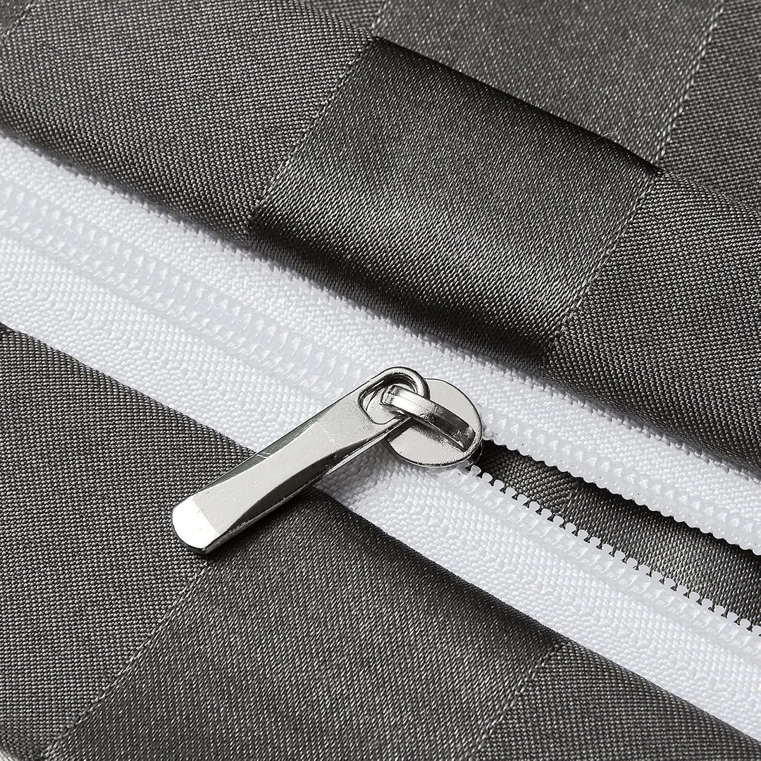 Damier Bettwäsche 200x200cm Satin Grau gestreift Bettwäsche Set 3-teilig hochwertiges Uni einfarbig