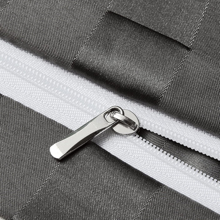 Damier Bettwäsche 200x200cm Satin Grau gestreift Bettwäsche Set 3-teilig hochwertiges Uni einfarbig