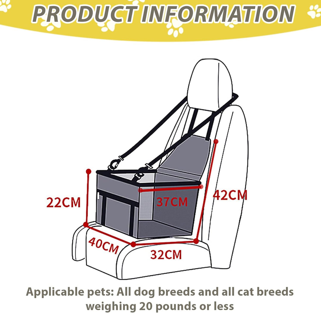 Extra Stabiler Hunde Autositz: 40 * 32 * 22cm Wasserdicht Atmungsaktiv Hundeautositz mit Sicherheits