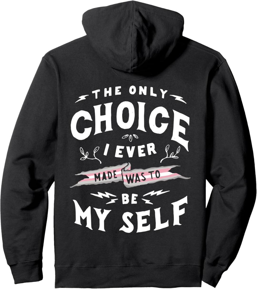 Only Choice To Be Myself Demigirl Retro LGBTQ Pride Flag Pullover Hoodie