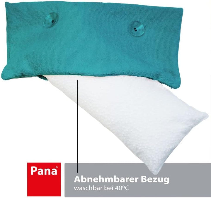 PANA® Badewannenkissen - 20x40 cm - Kissen Türkis - Wellness Schriftzug | Bequem &amp; weich - Als Nacke