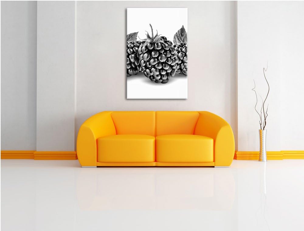Pixxprint Leckere Brombeeren als Leinwandbild | Grösse: 100x70 | Wandbild| Kunstdruck | fertig bespa