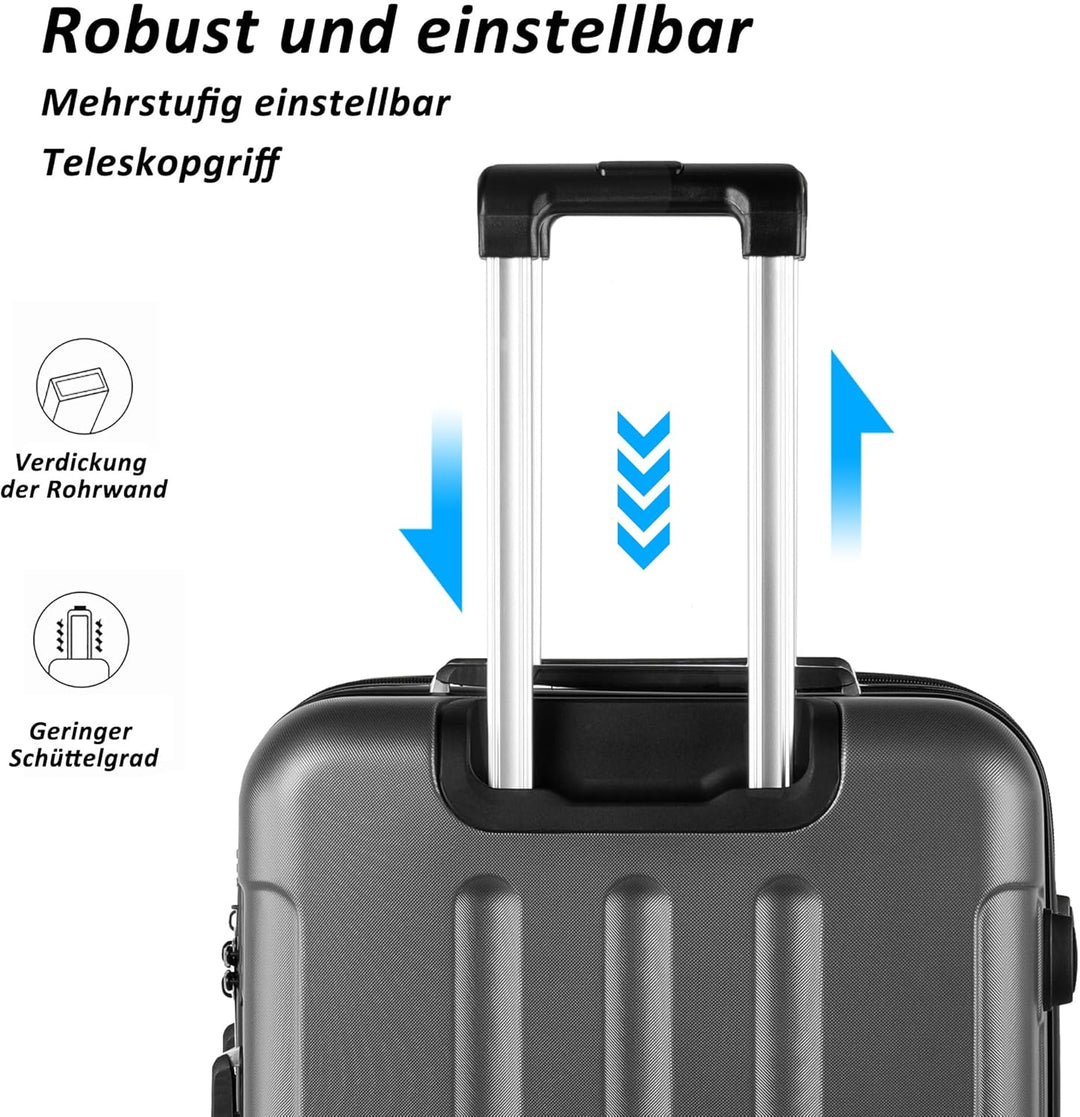 TANTOMI Kofferset 3-teilig, ABS Hartschalenkoffer Set, Reisekoffer Set mit Rollen, Gepäck-Sets (20/2
