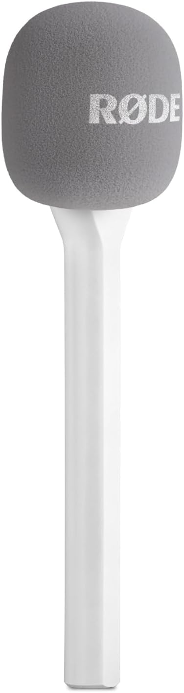 Rode Interview GO Handadapter für Wireless Sendemodule Weiss mit keepdrum Fell-Windschutz Weiss, Wei
