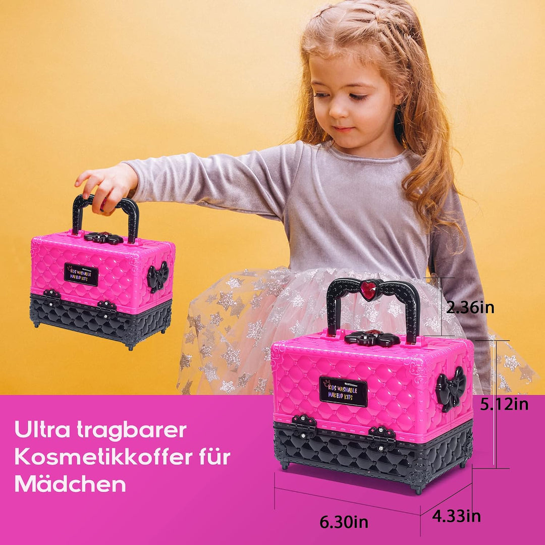 Amerrly Kinderschminke Set Mädchen Spielzeug - Waschbar und Sicher Kinder Schminkset, Prinzessin Sch