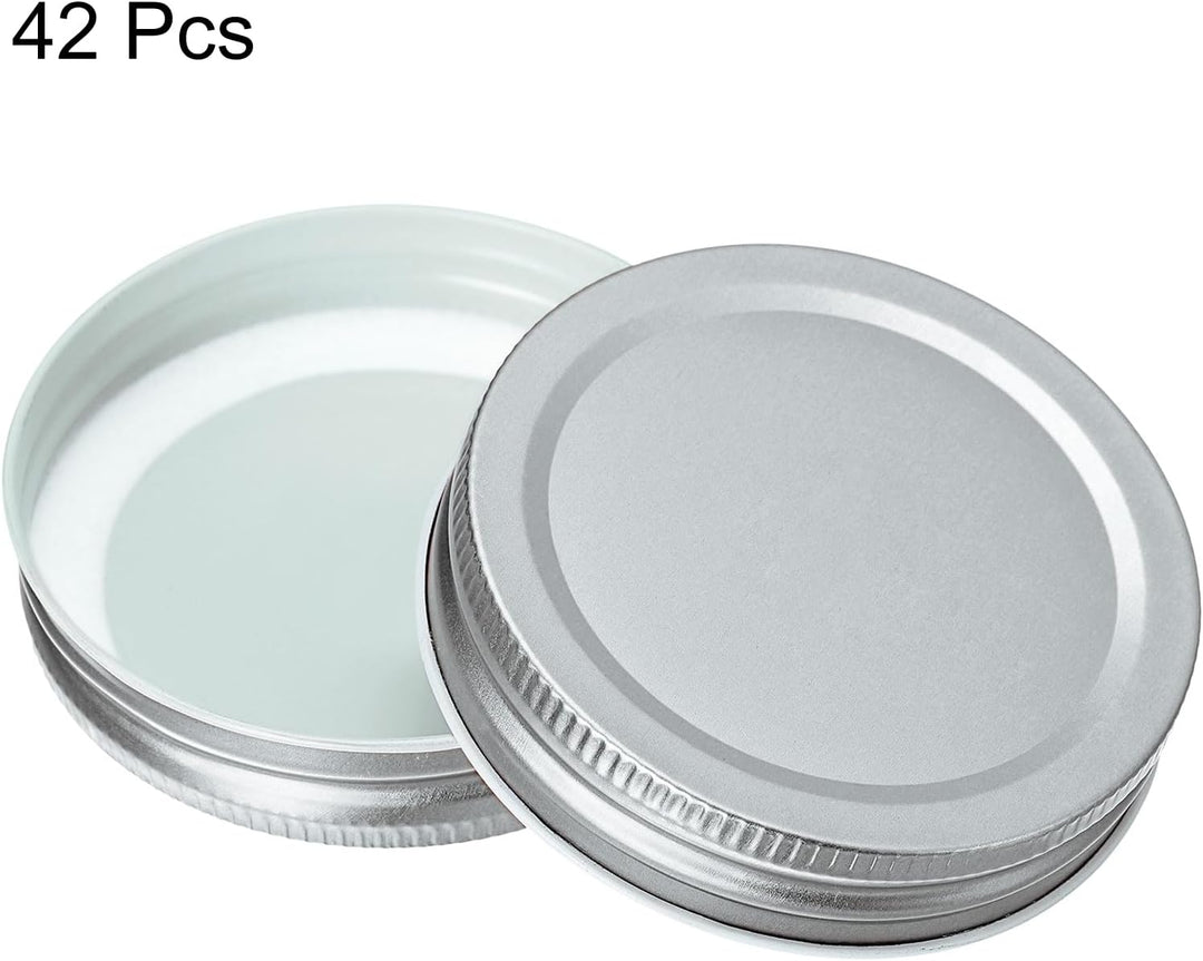 QUARKZMAN 42 Stück Einmachglasdeckel, 70mm/2.76" Regular Mouth Zinnplattenkappen auslaufsicher für E