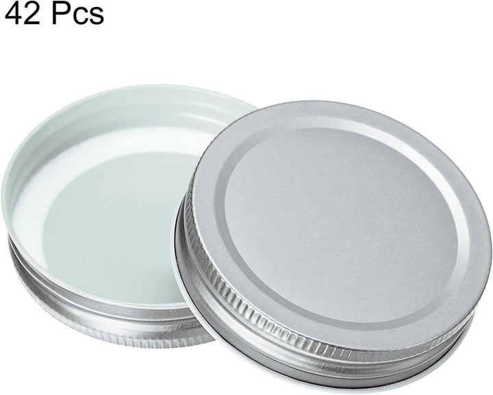 QUARKZMAN 42 Stück Einmachglasdeckel, 70mm/2.76" Regular Mouth Zinnplattenkappen auslaufsicher für E