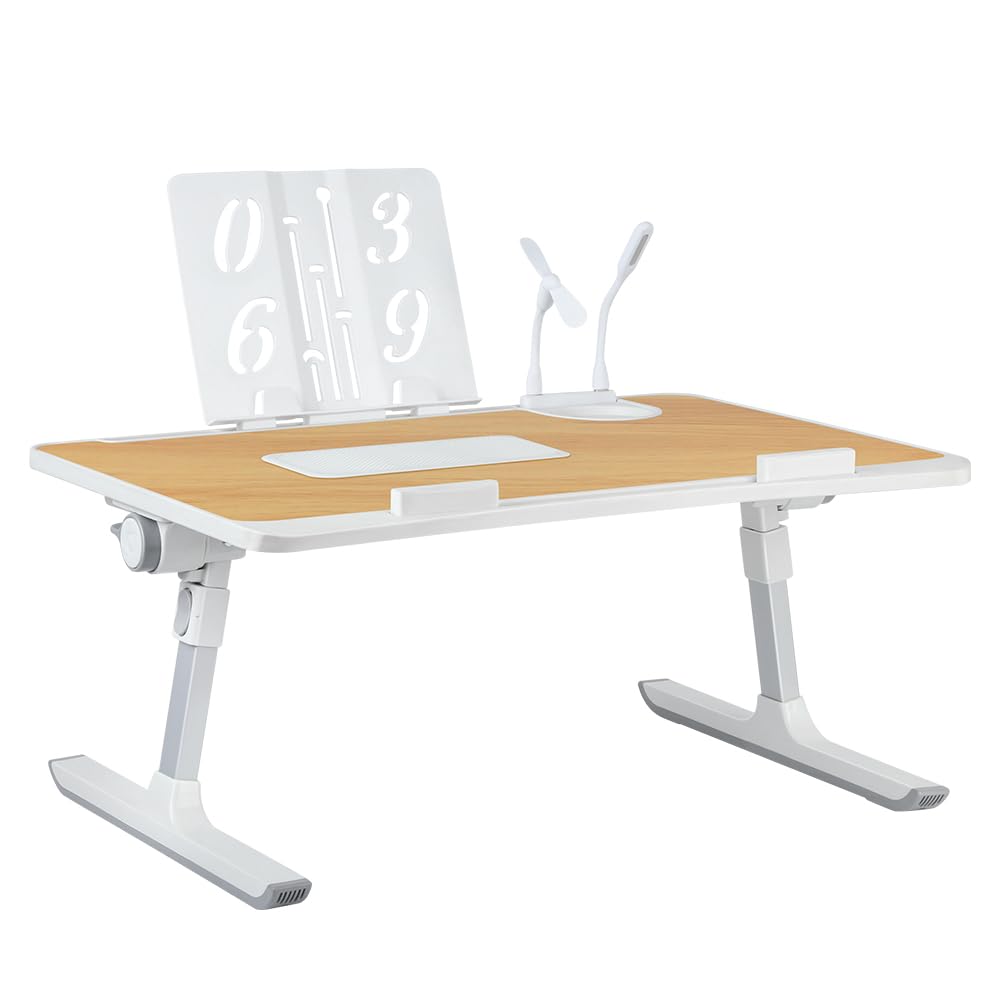 Betttisch höhenverstellbar, mit 4 einstellbare Winkel, Klappbarer Lapdesk, für Sofa Couch Boden Arbe