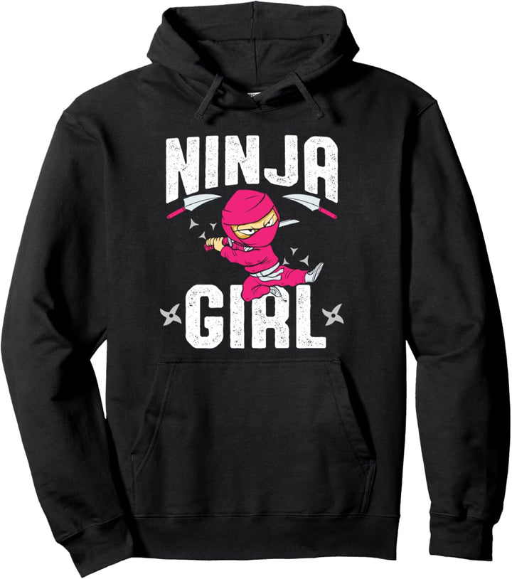 Ninja Mädchen niedlich lustig cool Kämpfer Kinder Kinder Ges Pullover Hoodie