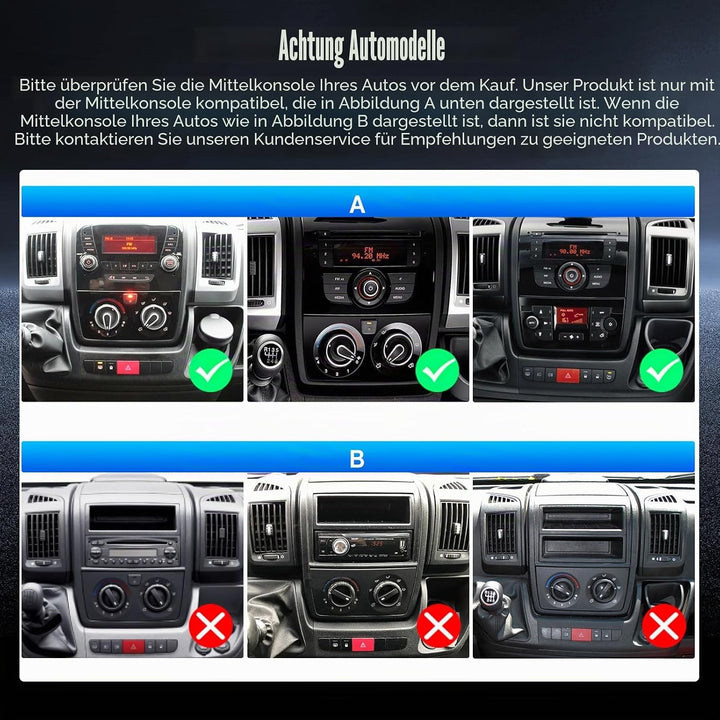 Hikity 4+64G Android 15 Autoradio für FIAT DUCATO 2010/Citroen Jumper/Peugeot Boxer, 9" Incell Bilds