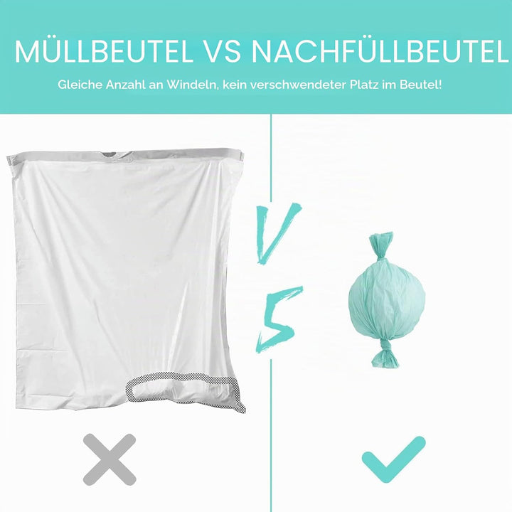 4 Stück Windeleimer-Nachfüllbeutel, kompatibel mit Janibell Akord 330 Serie Windelsystem für Erwachs