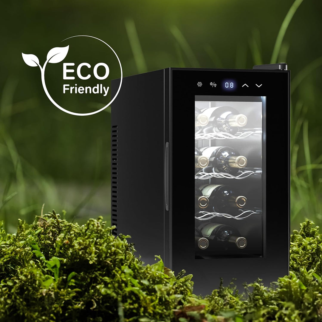Cecotec Weinregal 8 Flaschen Bolero Grandsommelier 830 Coolcrystal, Thermoelektrische Kühlung, Tempe