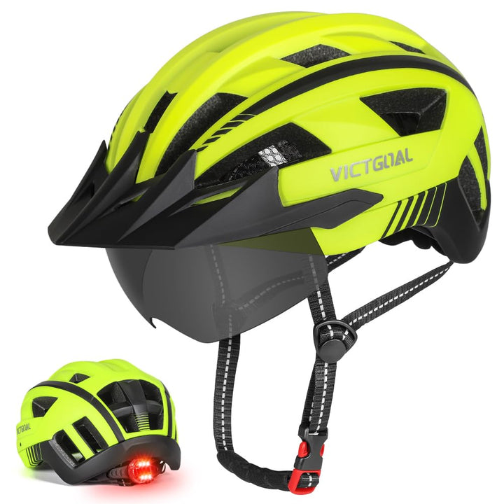 VICTGOAL Fahrradhelm MTB Mountainbike Helm mit magnetischem Visier Abnehmbarer Sonnenschutzkappe und