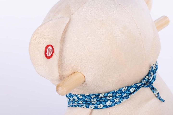 Schaukeltier Baby ab 1 Jahr – Plüsch Teddybär Schaukelpferd für Kinder bis 25 kg – mit Schaukel und