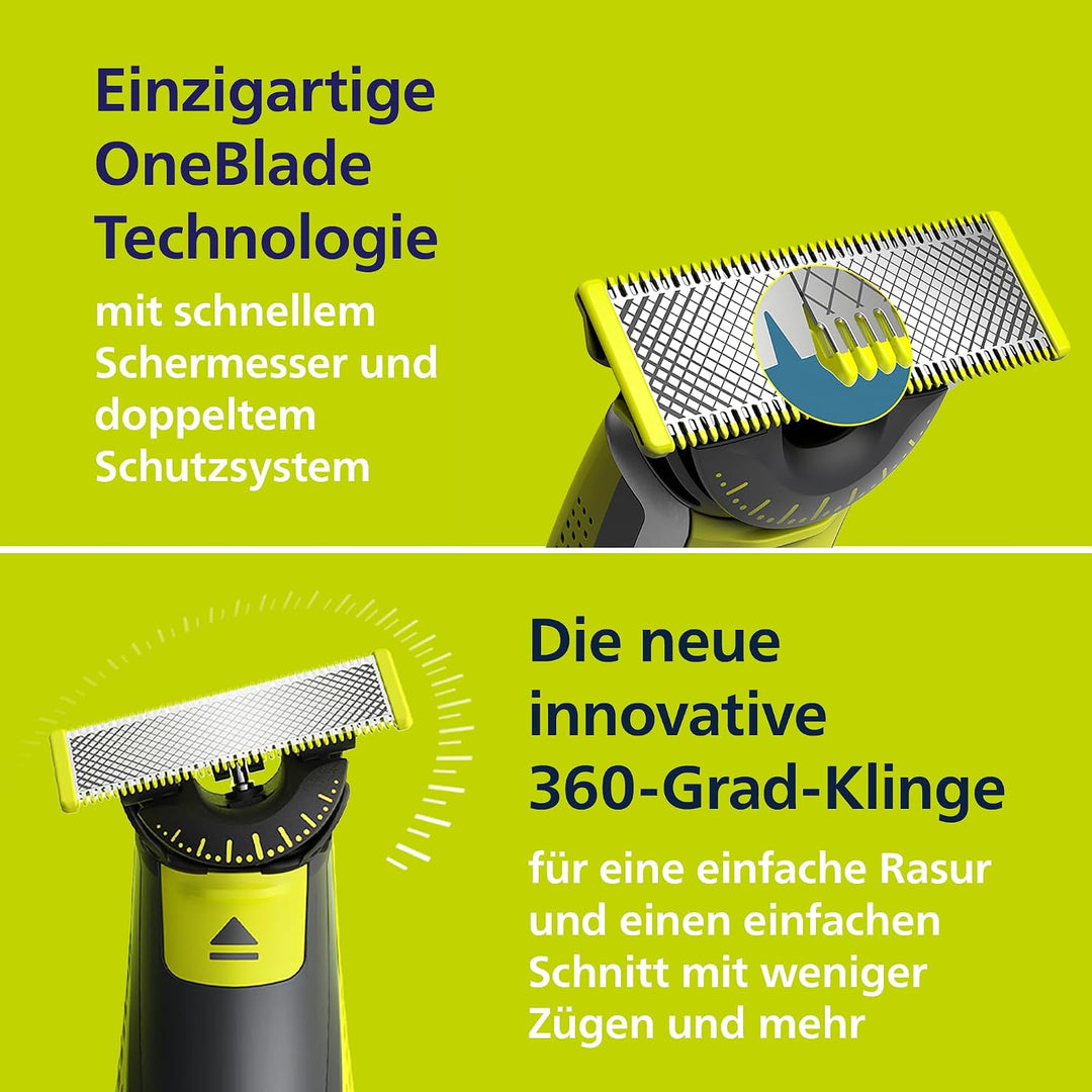 PHILIPS OneBlade 360 Face & Body - Elektrischer Bartschneider, Rasierer und Bodygroomer zum Trimmen,