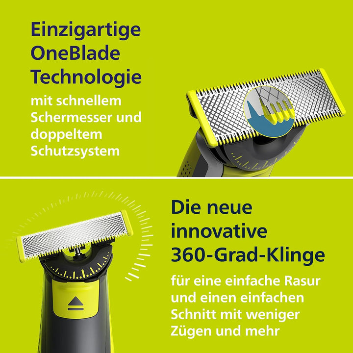 PHILIPS OneBlade 360 Face & Body - Elektrischer Bartschneider, Rasierer und Bodygroomer zum Trimmen,