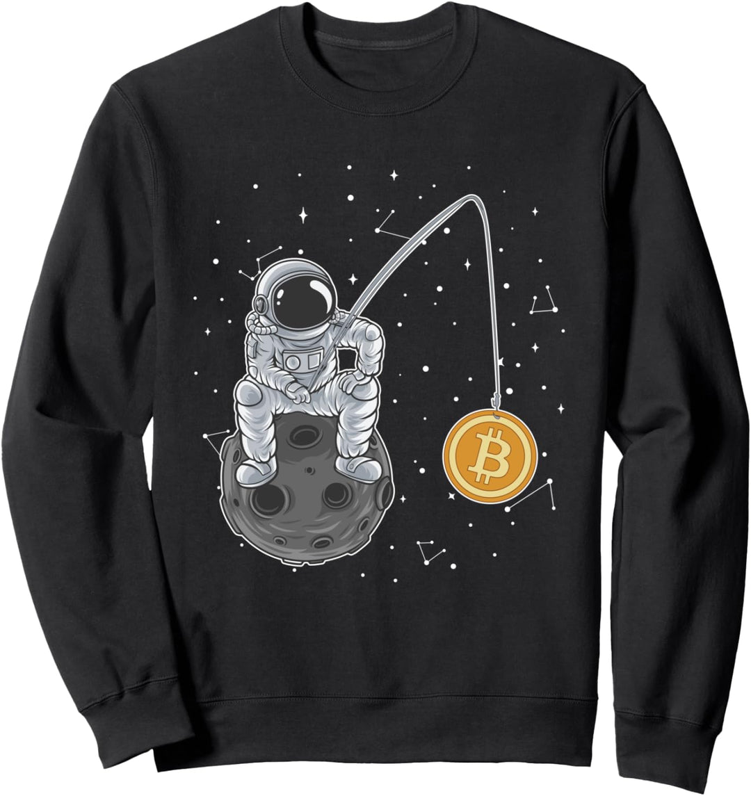 Bitcoin Moon Fishing Crypto Kryptowährung Blockchain Bitcoin Sweatshirt
