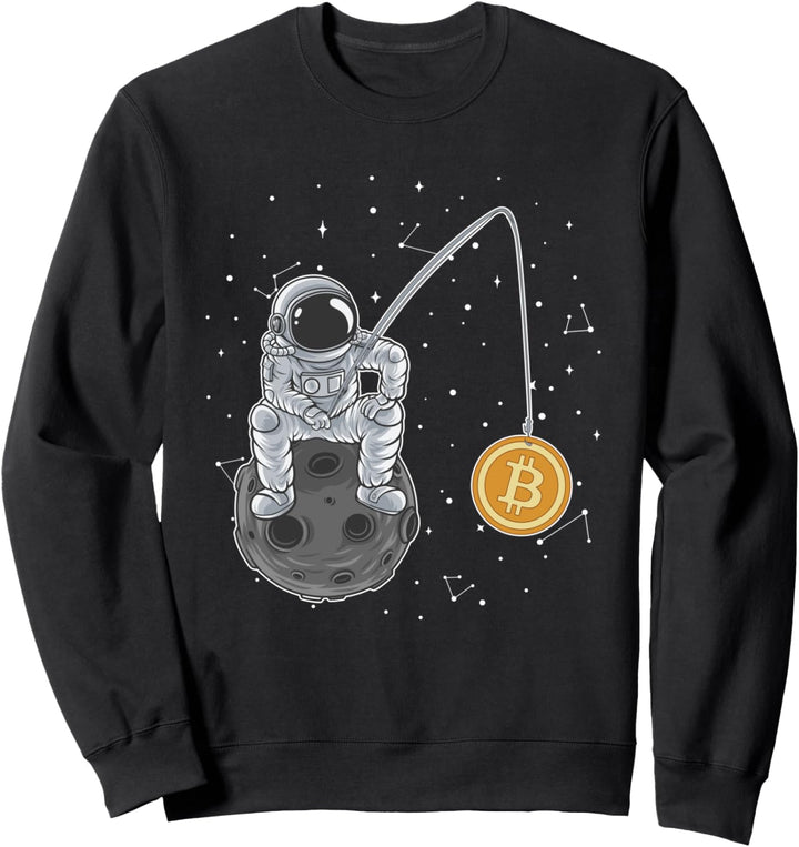 Bitcoin Moon Fishing Crypto Kryptowährung Blockchain Bitcoin Sweatshirt