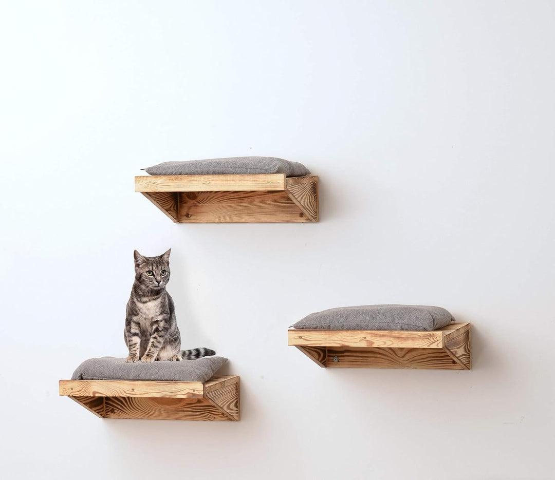 Lycce Wandliege Flame Holz geflammt 3er Set, 3er Set