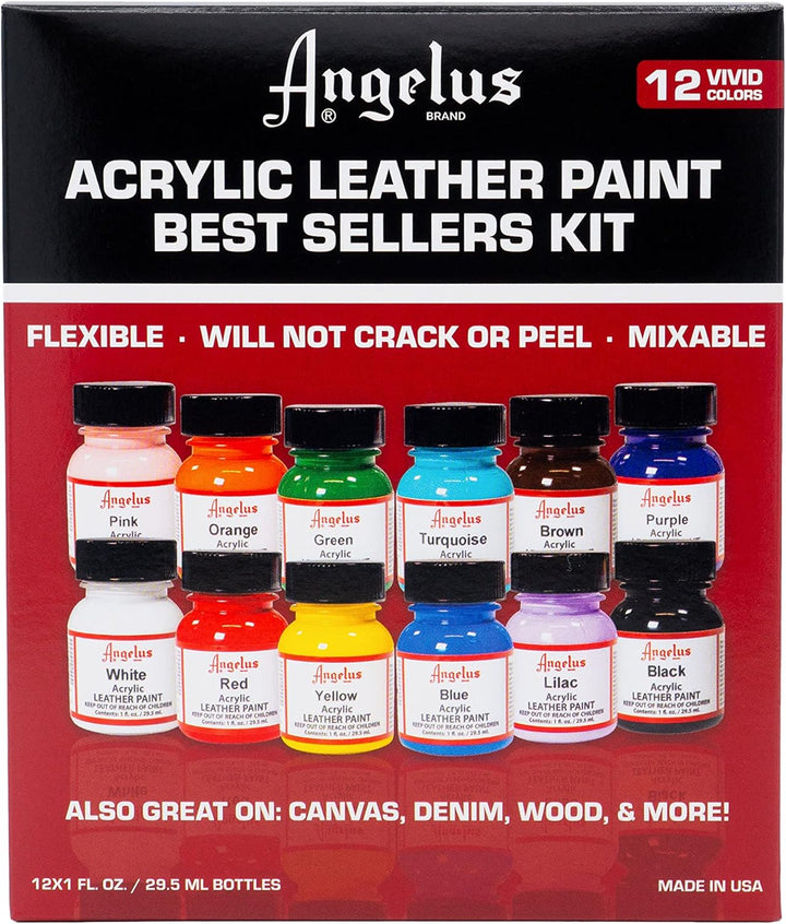 Angelus Leather Paint Set Of 12 1 Oz