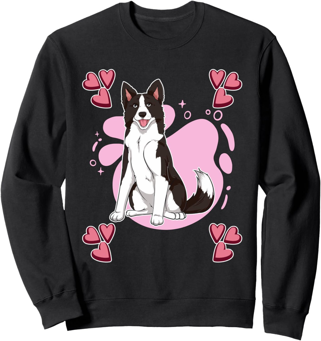 Damen Border Collie Zeichnung Mädchen Border Collie Sweatshirt
