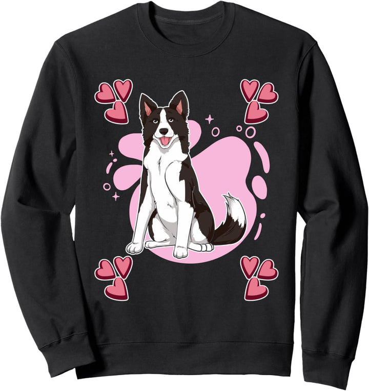Damen Border Collie Zeichnung Mädchen Border Collie Sweatshirt