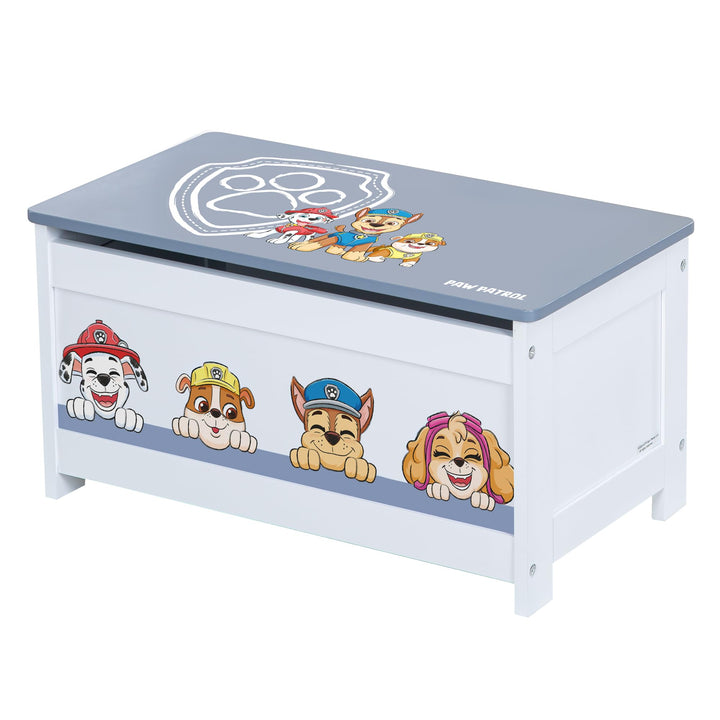 roba Spielzeugtruhe Paw Patrol für Kinder aus Holz - Aufklappbare Sitzfläche mit Dämpfungsbeschlag -