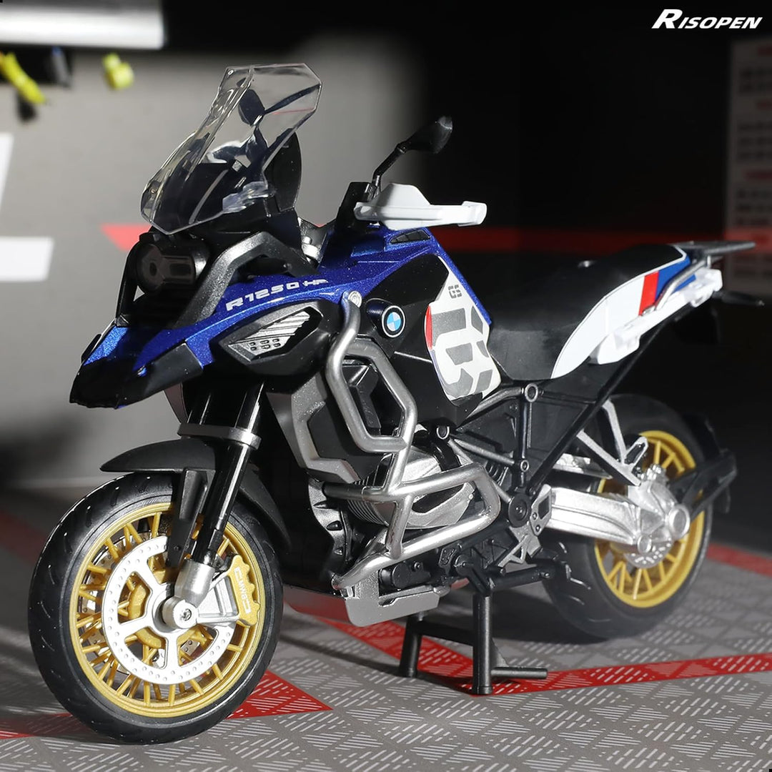 Motorrad-Modell im Massstab 1:12, Kompatible für BMW R1250 GS, Kunststoff mit Druckguss, kein Zusamm