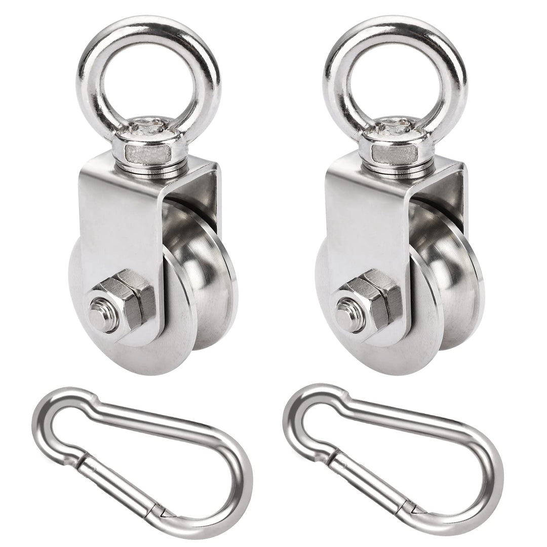 GothicBride 2 Pack 48 mm Umlenkrolle mit Kugellager, 500 kg Tragende Umlenkrolle Stahlseil, Edelstah