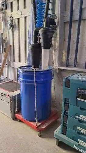 Doppelte Filtration und Zyklon Staubsammler für Holzbearbeitung DIY mit 50mm/2'' Turbolader Filter S