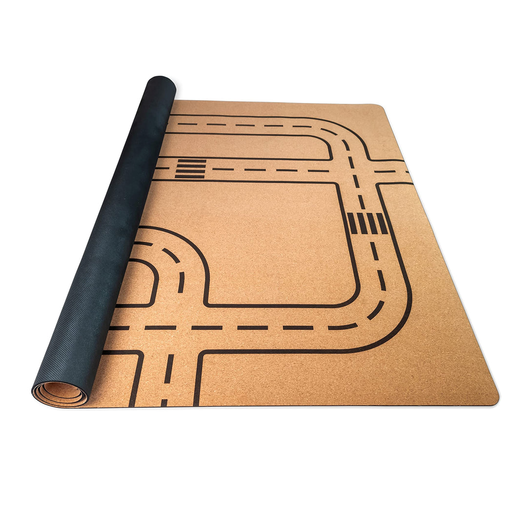 Spielmatte aus Kork. Schadstofffreie Krabbelmatte für Babys und Kinder. Strasse 140x110 cm 140 x 110